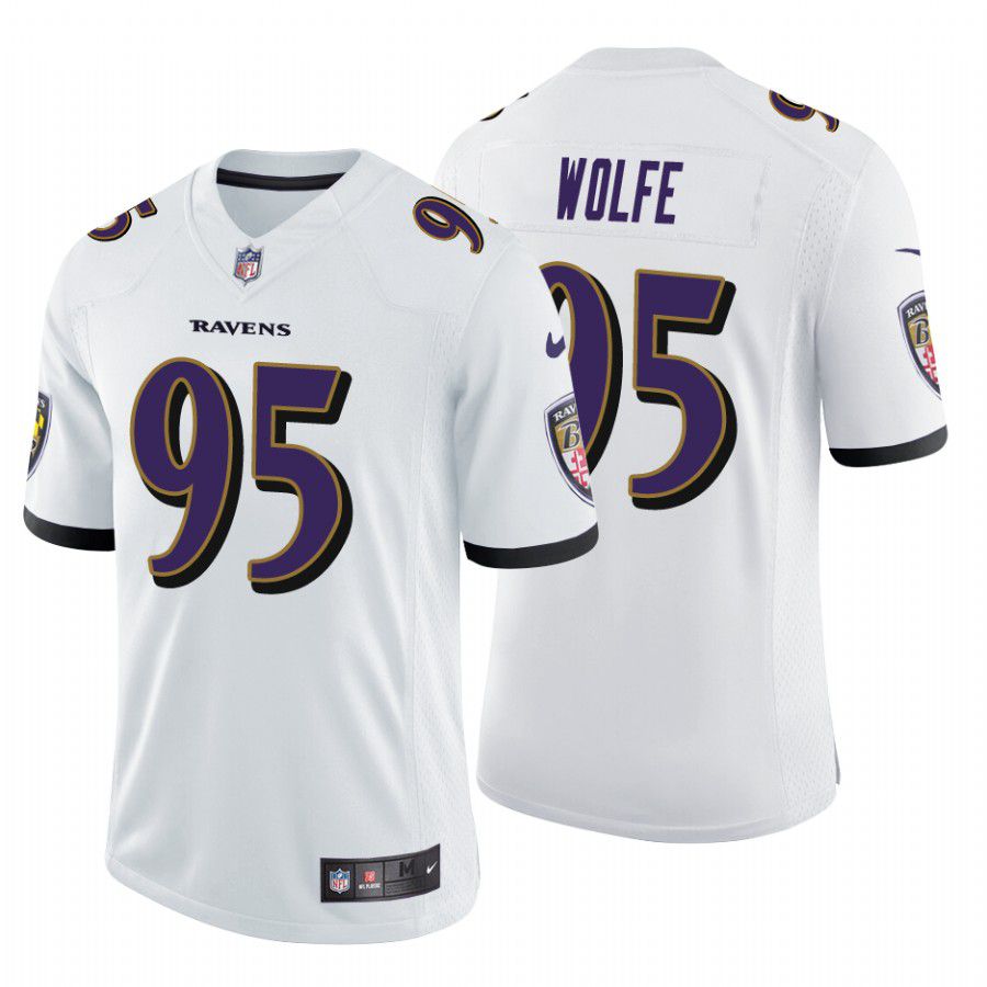 Men Baltimore Ravens #95 Derek Wolfe Nike White Game Player NFL Jersey